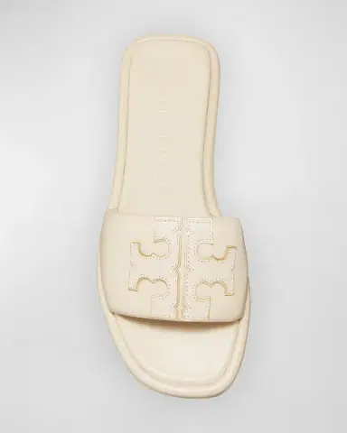 Tory Burch Double T Leather Medallion Slide Sandals | Thumbnail 4