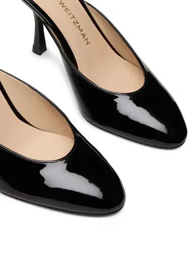 Stuart Weitzman Women's Madison 85MM Patent Leather Mules - Black | Thumbnail 4