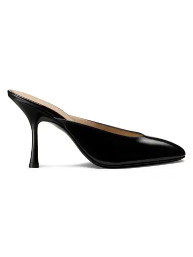 Stuart Weitzman Women's Madison 85MM Patent Leather Mules - Black | Thumbnail 1