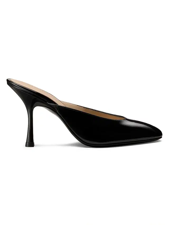 Stuart Weitzman Women's Madison 85MM Patent Leather Mules - Black