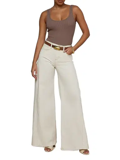L'Agence Women's Nica Scoopneck Rib-Knit Bodysuit - Cardamom - Size XL | Thumbnail 2 L'Agence Women's Nica Scoopneck Rib-Knit Bodysuit - Cardamom - Size XL | Thumbnail 2