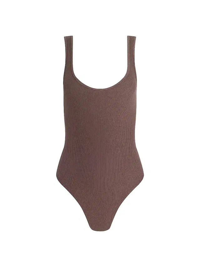 L'AGENCE Women's Nica Scoopneck Rib-Knit Bodysuit - Cardamom