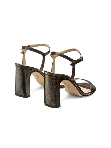 Stuart Weitzman Women's Babette 85MM Textured Leather Sandals - Platino | Thumbnail 3