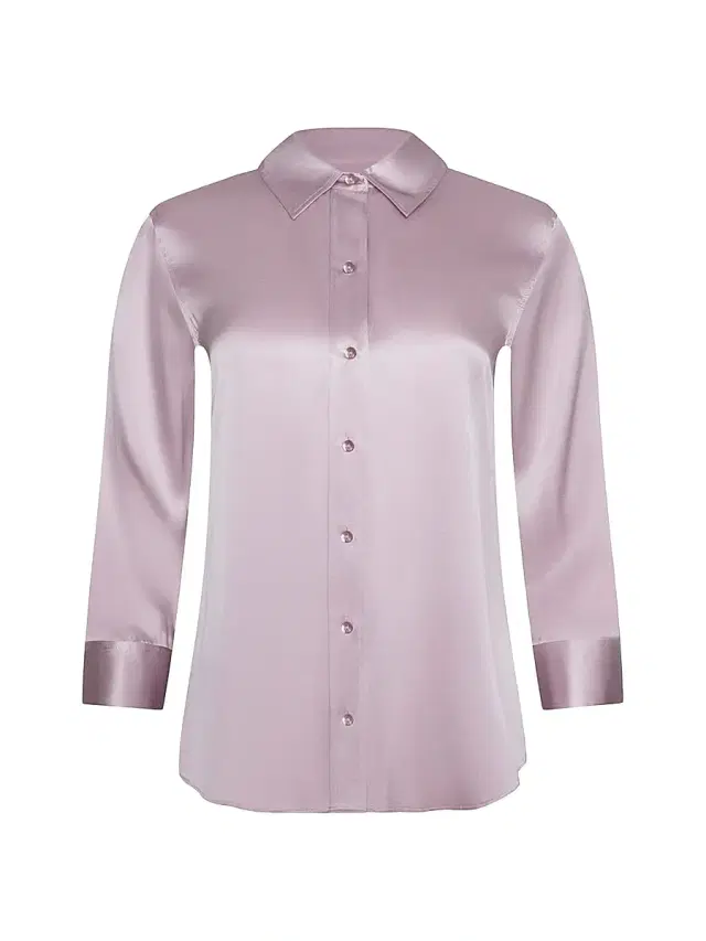 Women's Dani Three-Quarter Sleeve Silk Shirt - Icy Lilac