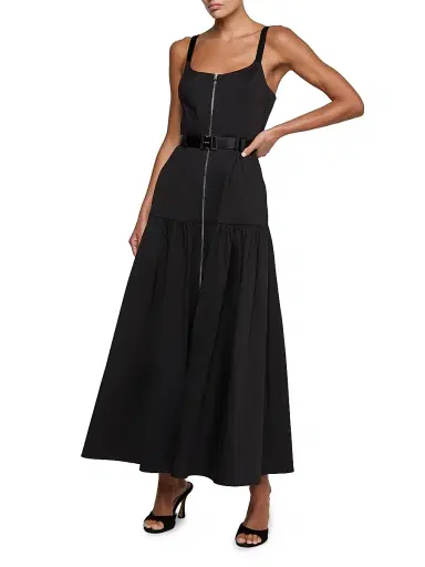 L'Agence Women's Rima Cotton-Blend Maxi Dress - Black - Size 14 | Thumbnail 2