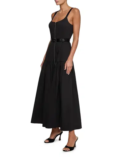 L'Agence Women's Rima Cotton-Blend Maxi Dress - Black - Size 14 | Thumbnail 3