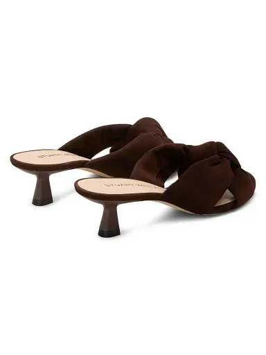 Stuart Weitzman Women's Soplaya 50MM Suede Slip-On Sandals - Walnut | Thumbnail 3