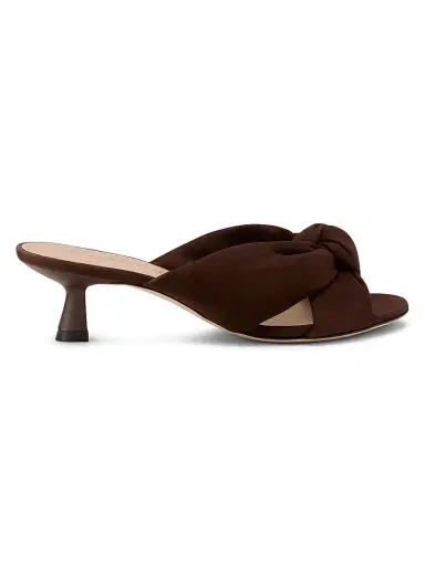 Stuart Weitzman Women's Soplaya 50MM Suede Slip-On Sandals - Walnut | Thumbnail 1
