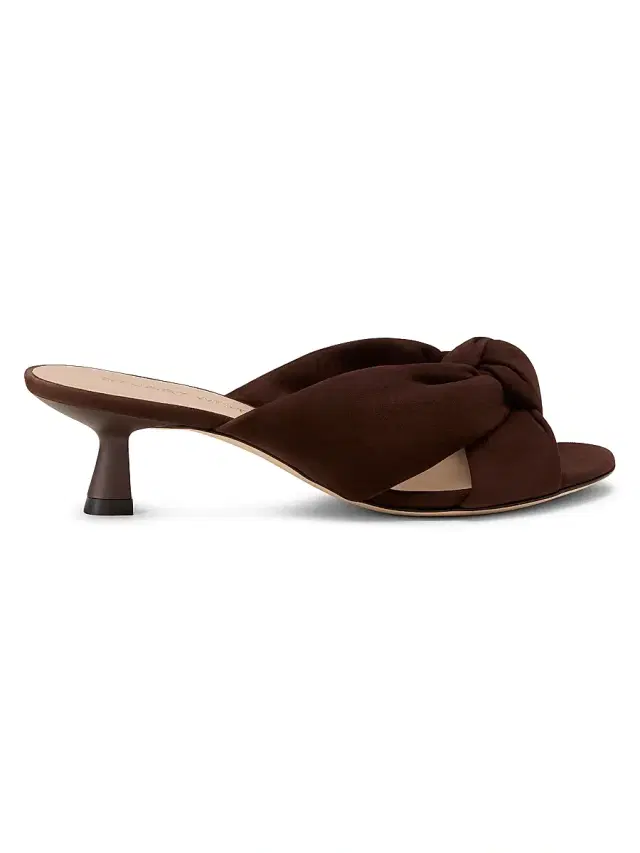 Stuart Weitzman Women's Soplaya 50MM Suede Slip-On Sandals - Walnut