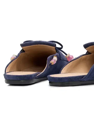 Stuart Weitzman Women's Majorca Tinsley Suede Mules - Nice Blue | Thumbnail 3