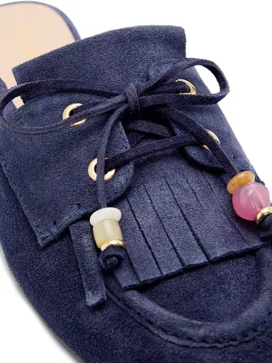 Stuart Weitzman Women's Majorca Tinsley Suede Mules - Nice Blue | Thumbnail 6