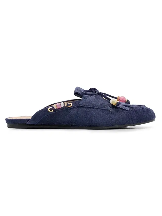 Stuart Weitzman Women's Majorca Tinsley Suede Mules - Nice Blue