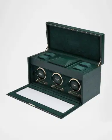 Wolf British Racing Triple Watch Winder with Storage | Thumbnail 2 Wolf British Racing Triple Watch Winder with Storage | Thumbnail 2