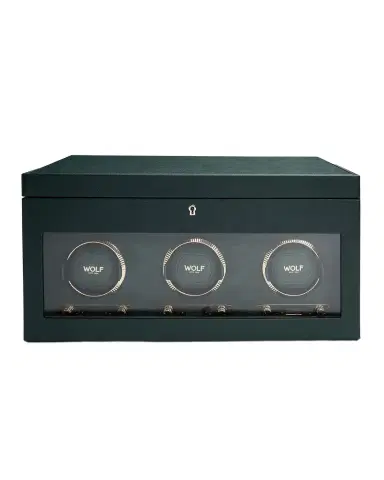 Wolf British Racing Triple Watch Winder with Storage | Thumbnail 1 Wolf British Racing Triple Watch Winder with Storage | Thumbnail 1
