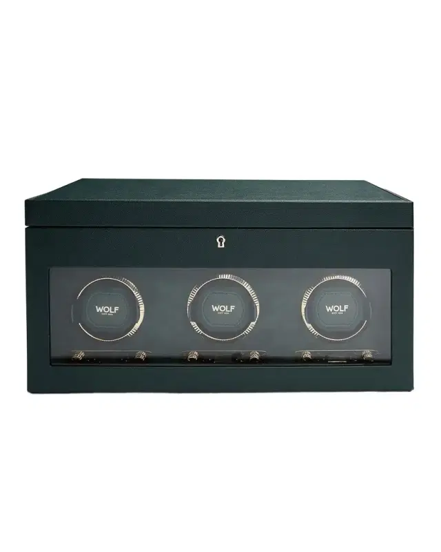 WOLF British Racing Triple Watch Winder with Storage