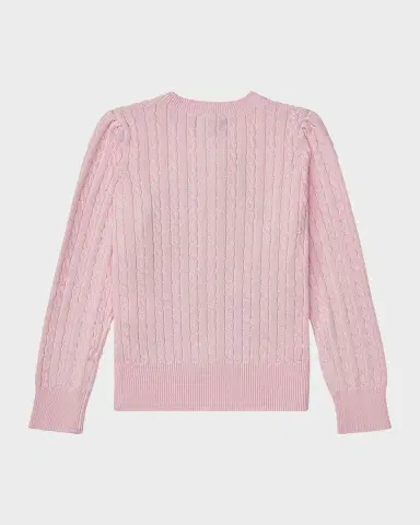 Polo Ralph Lauren Girl's Cable-Knit Cotton Ribbed Cardigan | Thumbnail 2