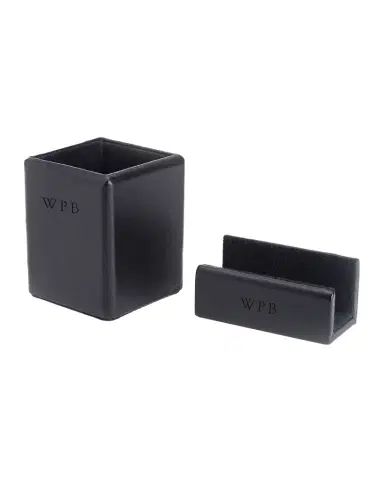 Royce New York Monogrammed Leather Executive Desk Accessory Set, Personalized | Thumbnail 1