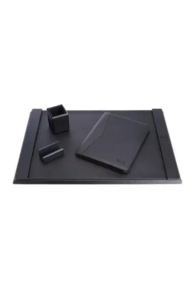 Royce New York Monogrammed Leather Executive Portfolio & Desk Accesory Set, Personalized | Thumbnail 4