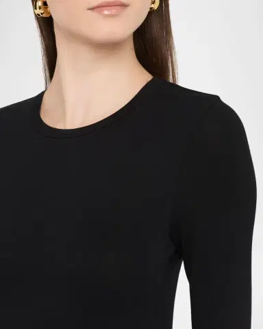 Majestic Filatures Soft Touch Flat-Edge Long-Sleeve Crewneck Top | Thumbnail 5