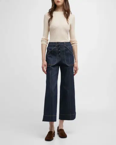 Cinq a Sept Benji Wide-Leg Denim Pants | Thumbnail 3
