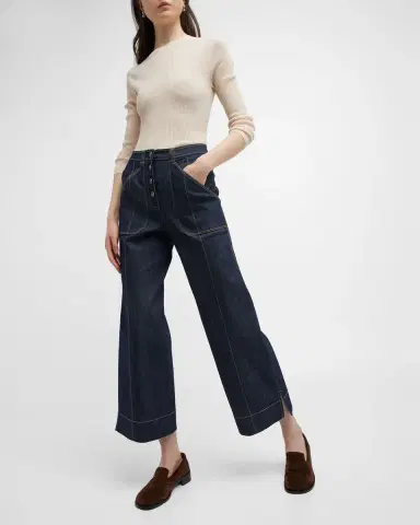 Cinq a Sept Benji Wide-Leg Denim Pants | Thumbnail 8
