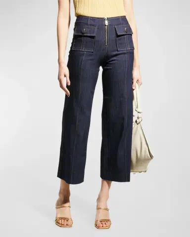 Cinq a Sept Azure Wide-Leg Stitched Pants | Thumbnail 4