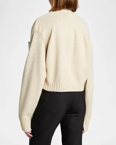 Proenza Schouler Solid Cropped Cashmere Cardigan | Thumbnail 2 Proenza Schouler Solid Cropped Cashmere Cardigan | Thumbnail 2