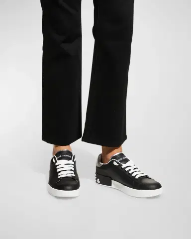 Dolce & Gabbana Leather Logo Low-Top Sneakers | Thumbnail 2 Dolce & Gabbana Leather Logo Low-Top Sneakers | Thumbnail 2