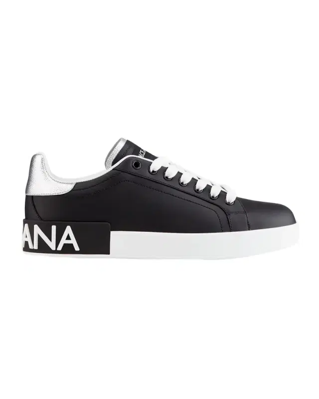 Dolce & Gabbana Leather Logo Low-Top Sneakers