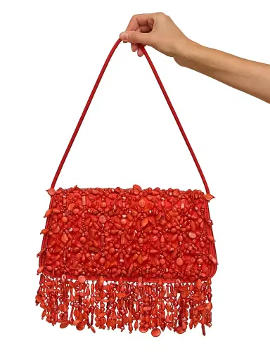 Cult Gaia Women's Idalia Bead-Embellished Satin Shoulder Bag | Thumbnail 2