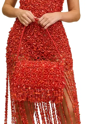 Cult Gaia Women's Idalia Bead-Embellished Satin Shoulder Bag | Thumbnail 3