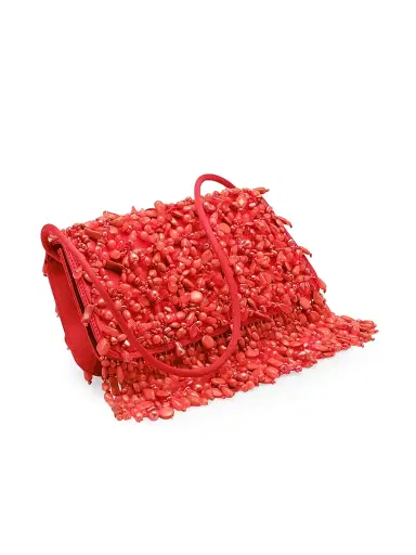 Cult Gaia Women's Idalia Bead-Embellished Satin Shoulder Bag | Thumbnail 4