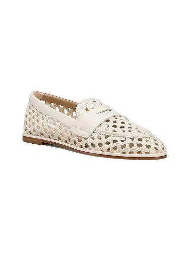 Stuart Weitzman Women's Spencer Woven-Leather Penny Loafers | Thumbnail 2 Stuart Weitzman Women's Spencer Woven-Leather Penny Loafers | Thumbnail 2
