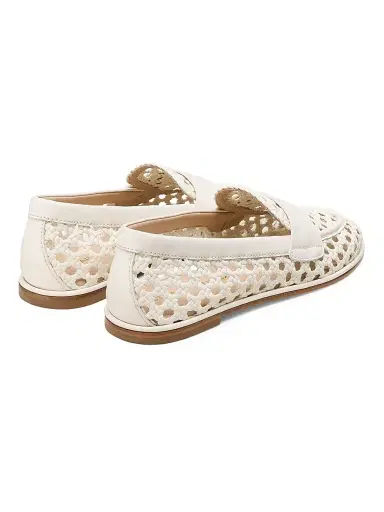 Stuart Weitzman Women's Spencer Woven-Leather Penny Loafers | Thumbnail 4 Stuart Weitzman Women's Spencer Woven-Leather Penny Loafers | Thumbnail 4