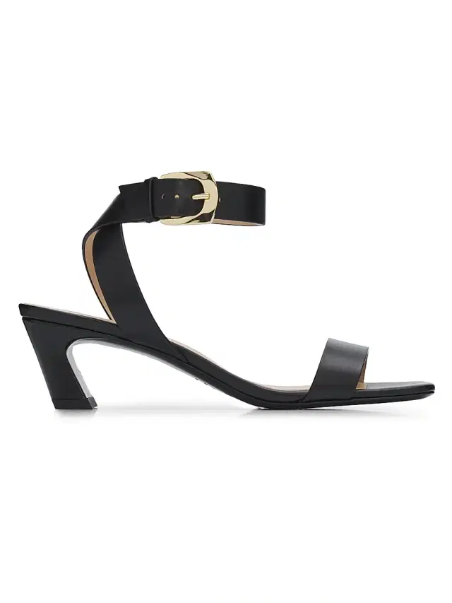 Stuart Weitzman Women's Sai 50MM Leather Block-Heel Sandals - Black