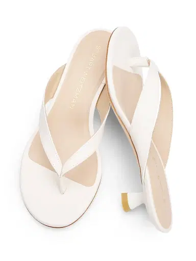 Stuart Weitzman Women's Rio Sleek 35MM Leather Sandals - Cream | Thumbnail 5 Stuart Weitzman Women's Rio Sleek 35MM Leather Sandals - Cream | Thumbnail 5