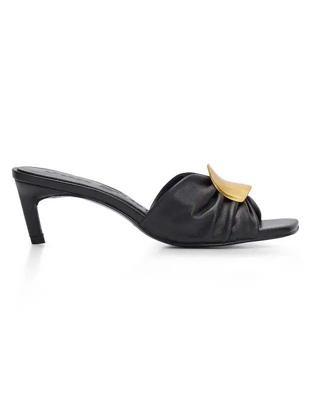Cult Gaia Women's Amina 55MM Leather Kitten-Heel Sandals - Black