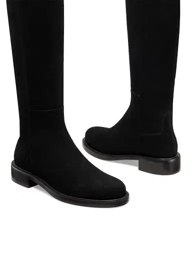 Stuart Weitzman Women's 5050 Gisele 30MM Suede Boots - Black | Thumbnail 4