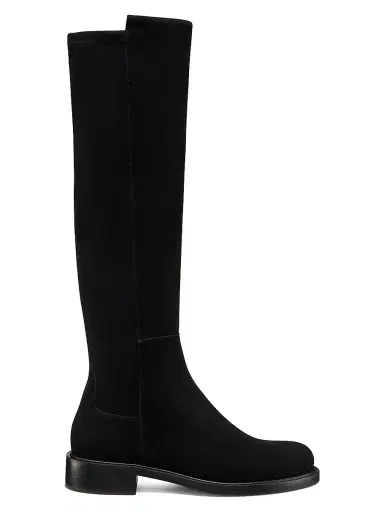 Stuart Weitzman Women's 5050 Gisele 30MM Suede Boots - Black | Thumbnail 1