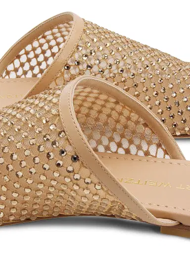 Stuart Weitzman Women's Bareitall Shine Crystal-Embellished Mules - Adobe | Thumbnail 5