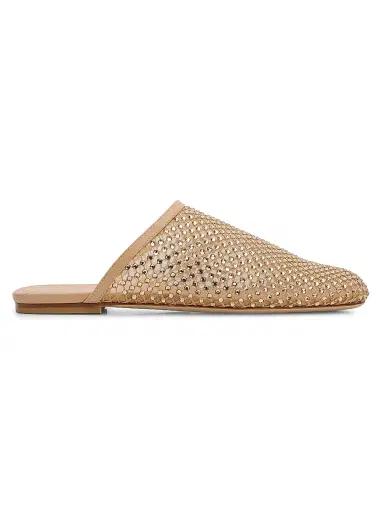 Stuart Weitzman Women's Bareitall Shine Crystal-Embellished Mules - Adobe | Thumbnail 1