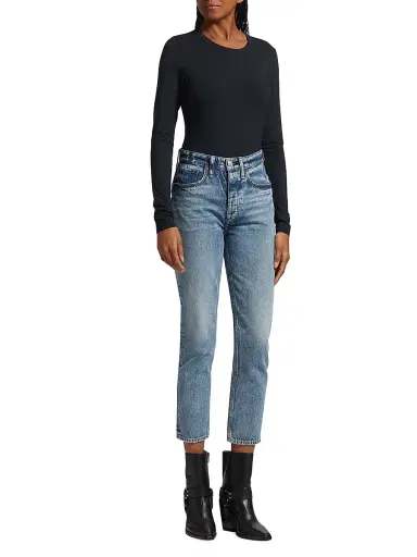rag & bone Women's Icons Luca Long-Sleeve Top - Black - Size Small | Thumbnail 2