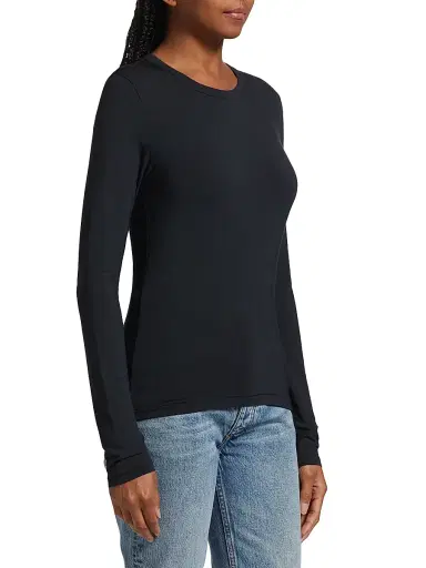 rag & bone Women's Icons Luca Long-Sleeve Top - Black - Size Small | Thumbnail 4