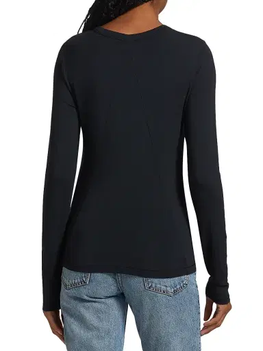 rag & bone Women's Icons Luca Long-Sleeve Top - Black - Size Small | Thumbnail 5