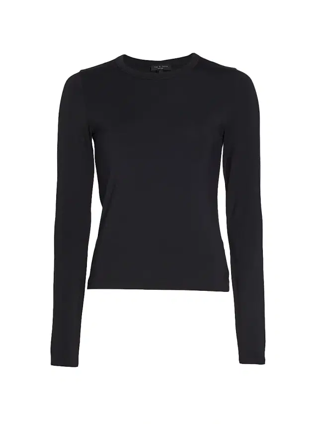 rag & bone Women's Icons Luca Long-Sleeve Top - Black