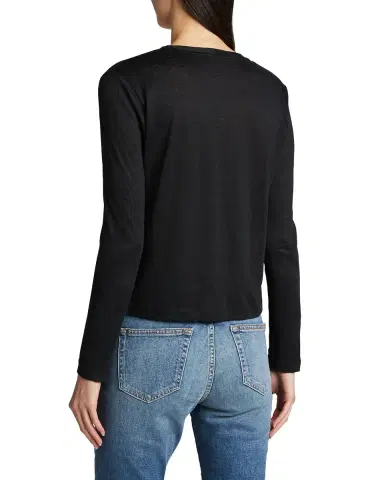 MAJESTIC FILATURES V-Neck Button-Down Long-Sleeve Stretch-Linen Cardigan | Thumbnail 2