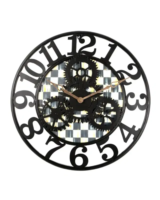 MacKenzie-Childs Courtly Check Small Farmhouse Wall Clock