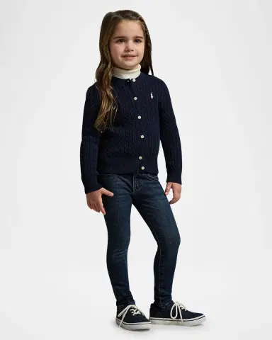 Polo Ralph Lauren Girl's Cable-Knit Ribbed Cardigan | Thumbnail 6 Polo Ralph Lauren Girl's Cable-Knit Ribbed Cardigan | Thumbnail 6