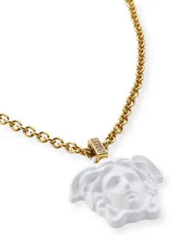 Versace Medusa Pendant Necklace, White | Thumbnail 2