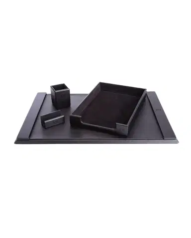 ROYCE New York Monogrammed Leather Executive Desk Blotter & Accesory Set, Personalized | Thumbnail 1